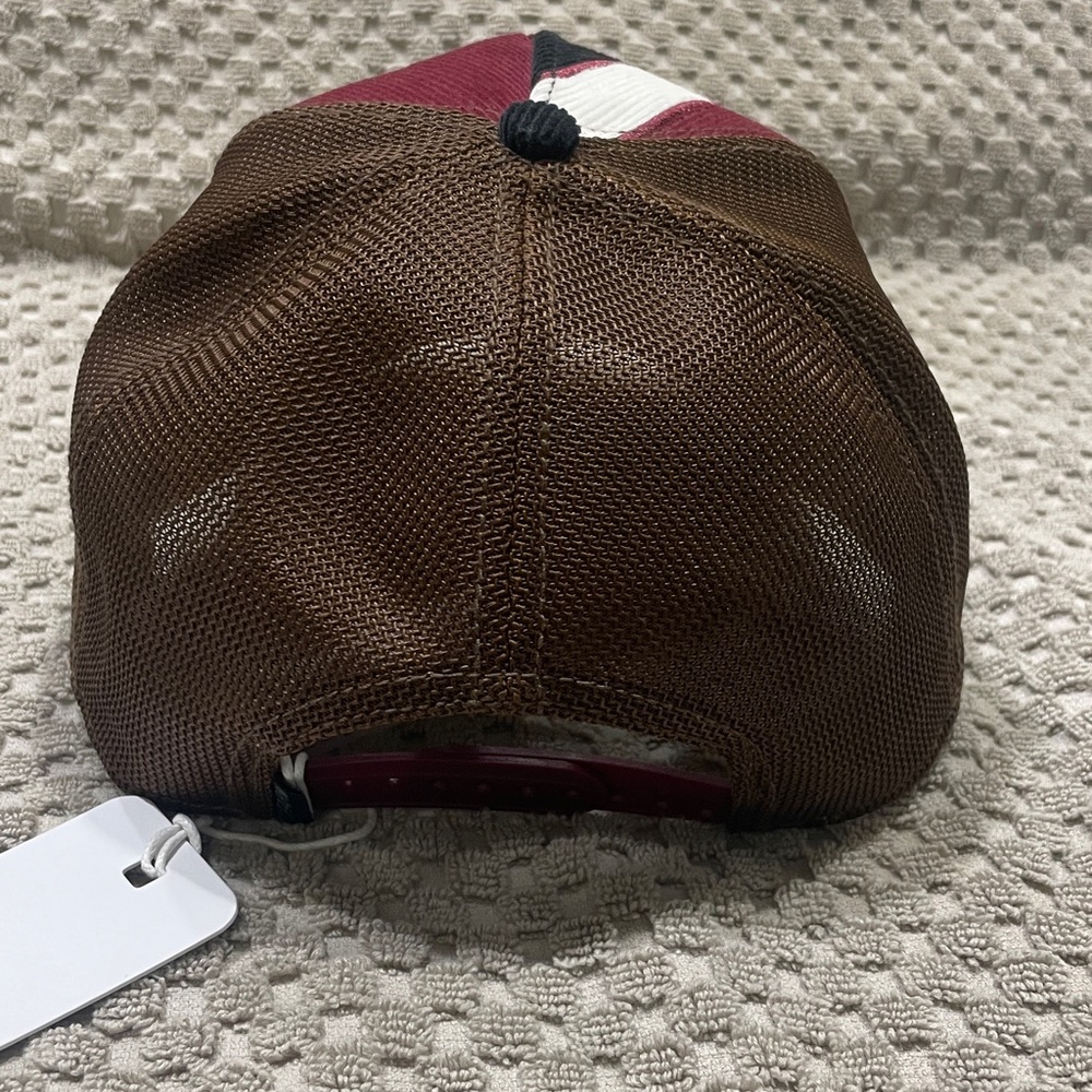 Goorin Bros Red Panda Dorbz Cute Patchwork burgundy, mustard, brown Trucker Hat - Picture 4 of 4